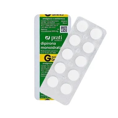 Dipirona Sódica 500mg Prati Genérico Envelope com 10 Comprimidos