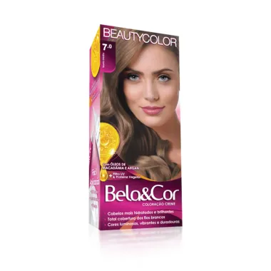 Tintura Creme Bela&Cor Louro Médio 7.0 Kit