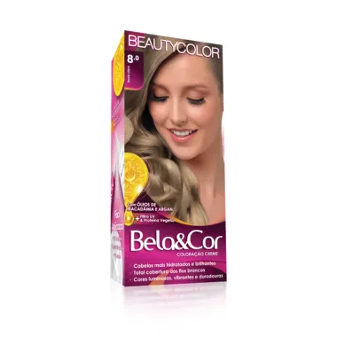 Tintura Creme Bela&Cor Louro Claro 8.0 Kit