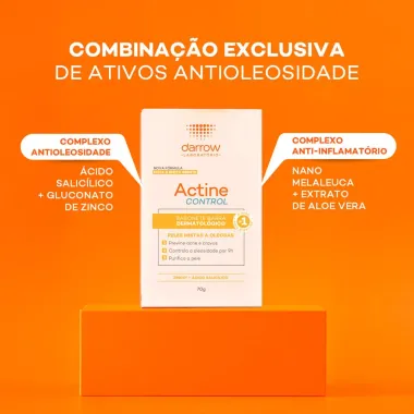 Actine Control Darrow Sabonete em Barra Pele Oleosa 70g