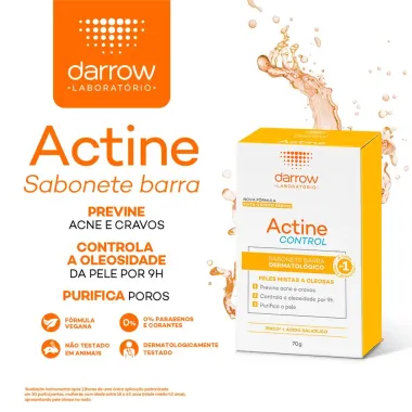 Actine Control Darrow Sabonete em Barra Pele Oleosa 70g
