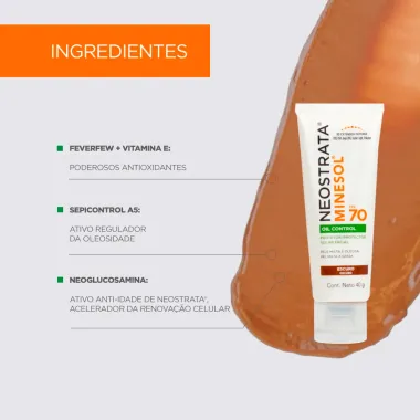 Protetor Solar Facial NeoStrata Minesol Oil Control FPS 70 Pele Negra 40g