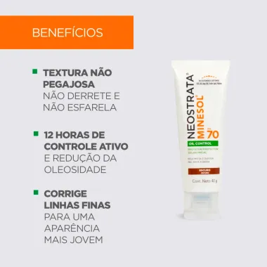 Protetor Solar Facial NeoStrata Minesol Oil Control FPS 70 Pele Negra 40g