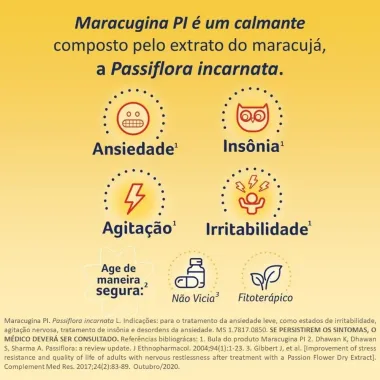 Calmante Fitoterápico Maracugina PI 420mg 20 comprimidos