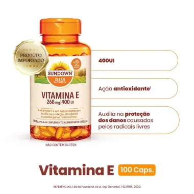 Vitamina E 400UI Sundown com 100 Cápsulas