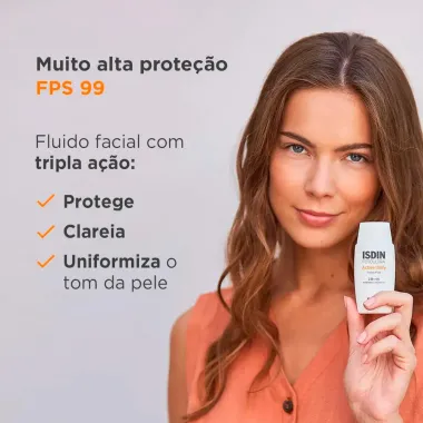 Protetor Solar Facial Foto Ultra ISDIN Active Unify Sem Cor FPS 99 50ml