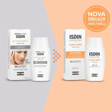 Protetor Solar Facial Foto Ultra ISDIN Active Unify Sem Cor FPS 99 50ml