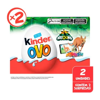 Chocolate Kinder Ovo Natoons com 2 Unidades 20g Cada