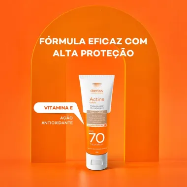 Protetor Solar Actine Colors Pele Morena FPS 70 Toque Seco 40g