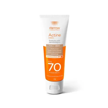 Protetor Solar Actine Colors Pele Morena FPS 70 Toque Seco 40g