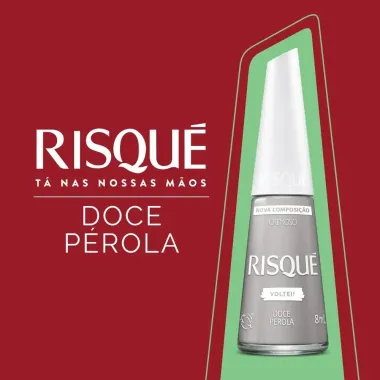 Esmalte Risqu&eacute; Voltei! Cor Doce P&eacute;rola Cremoso com 8ml