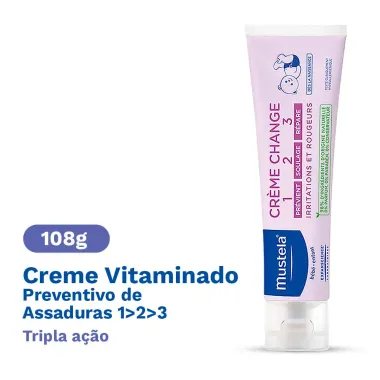 Creme Mustela Vitaminado Preventivo de Assaduras Tripla Ação 108g
