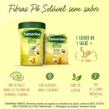 Tamarine Fibras Pó Solúvel Sem Sabor 250g