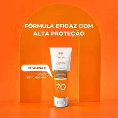Protetor Solar Actine Colors Pele Morena Mais FPS 70 Toque Seco 40g
