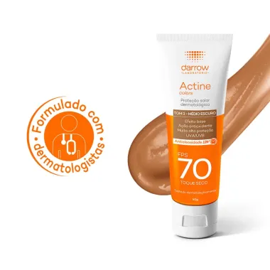 Protetor Solar Actine Colors Pele Morena Mais FPS 70 Toque Seco 40g