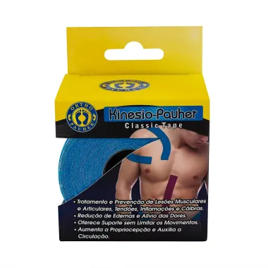 Bandagem Elástica Kinesio-Pauher Ortho Pauher Classic Tape Tamanho Único Cor Azul