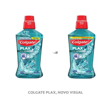 Enxaguante Bucal Colgate Plax Ice Infinity  Refresc&acirc;ncia Leve 500ml Pague 350ml