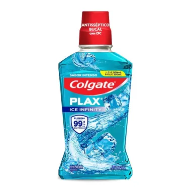 Enxaguante Bucal Colgate Plax Ice Infinity  Refrescância Leve 500ml Pague 350ml