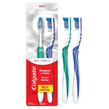 Escova Dental Colgate Whitening Macia Cores Sortidas Leve 2 Pague 1