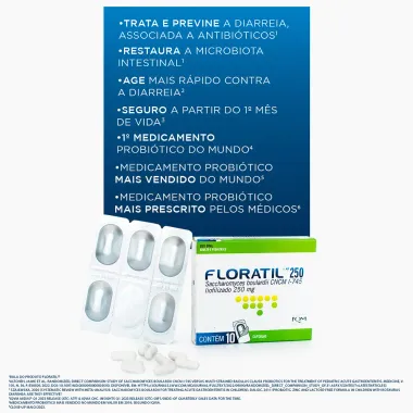 Floratil AT 250mg com 10 Cápsulas