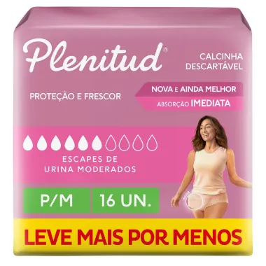 Roupa Íntima Plenitud Femme Tamanho P/M 16 Unidades