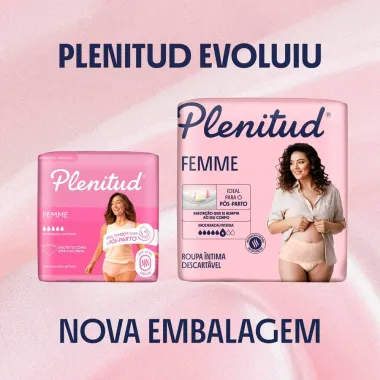 Roupa &Iacute;ntima Plenitud Femme Tamanho G/XG com 16 Unidades