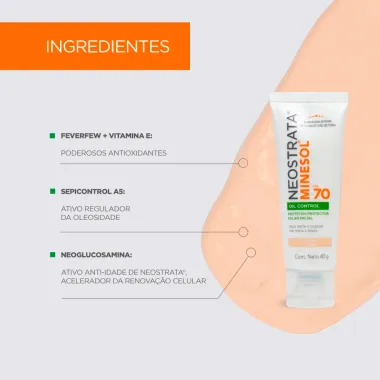 Protetor Solar Facial NeoStrata Minesol Oil Control FPS 70 Pele Clara 40g