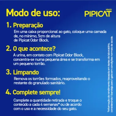 Areia Higiênica Pipicat Floral Perfumada para Gato com 4kg