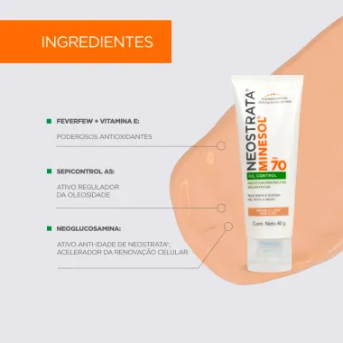 Protetor Solar Facial Neostrata Minesol Oil Control FPS 70 Cor Médio Claro 40g