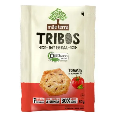 Biscoito Salgado Orgânico Mãe Terra Tribos Tomate e Manjericão 50g