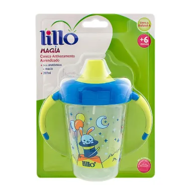 Caneca Antivazamento Lillo Magia Aprendizado 6+ Meses Cor Azul 207ml