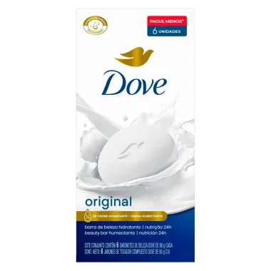 Sabonete em Barra Dove Original com 6 Unidades de 90g cada Leve Mais Por Menos