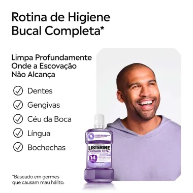 Enxaguante Bucal Listerine Cuidado Total Zero Menta Fresca 250ml