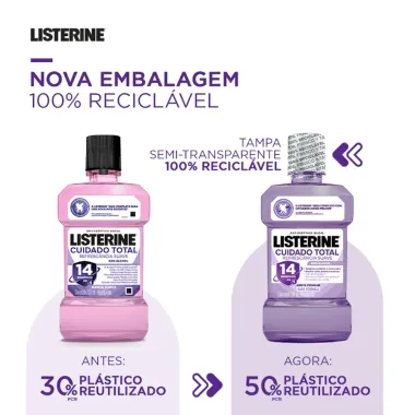 Enxaguante Bucal Listerine Cuidado Total Zero Menta Fresca 250ml