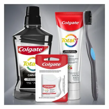 Escova Dental Colgate 360&ordm; Black Macia Cabe&ccedil;a Compacta Cores Sortidas Leve 2