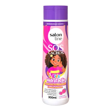 Condicionador Salon Line SOS Cachos Kids Hidrata&ccedil;&atilde;o Escudo Antifrizz Cheirinho de Morango 300ml