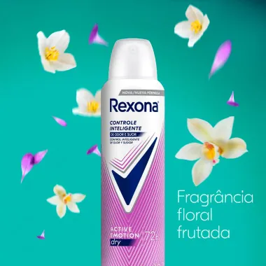 Desodorante Rexona Aerosol Controle Inteligente de Odor e Suor Active Emotion Dry 72h Antitranspirante 150ml