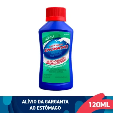 Leite de Magn&eacute;sia EnoMagno Sabor Hortel&atilde; 120ml