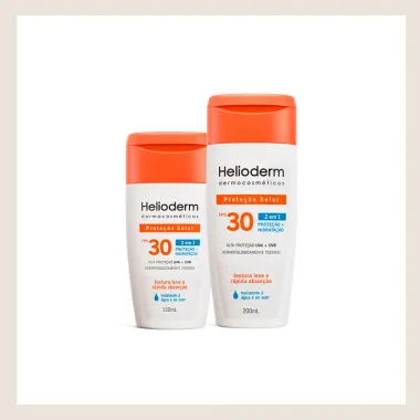 Kit Protetor Solar Corporal Helioderm Suncare FPS 30 com 2 Unidades de 120ml cada