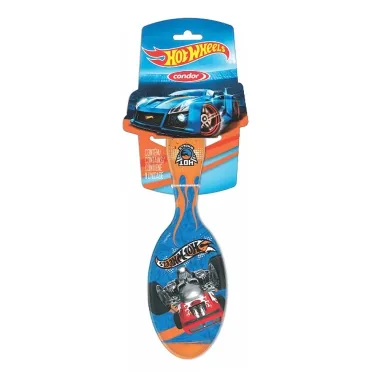 Escova de Cabelo Condor Hot Wheels Oval Cores Sortidas Ref 6899 com 1 Unidade