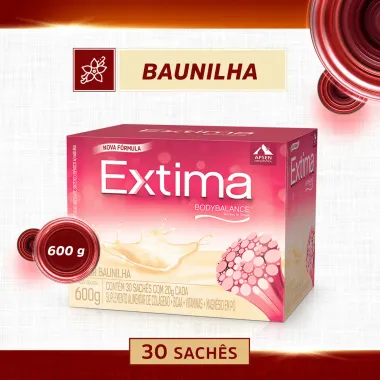 Suplemento Alimentar Extima Colágeno Sabor Baunilha com 30 Sachês