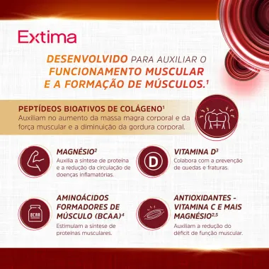 Suplemento Alimentar Extima Colágeno Sabor Baunilha com 30 Sachês