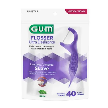 Fio Dental Gum Ultra Deslizante Flossers com 40 Unidades