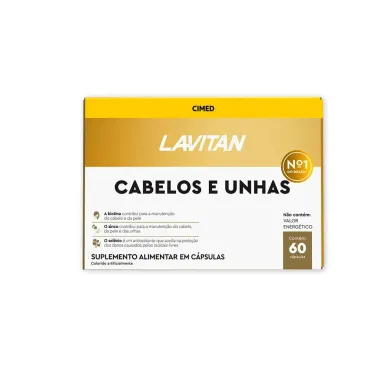 Lavitan Cabelos e Unhas Suplemento Alimentar com 60 Cápsulas