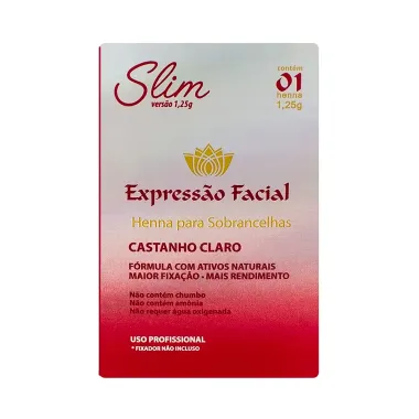 Henna para Sobrancelhas Expressão Facial Slim Castanho Claro com 1,25g