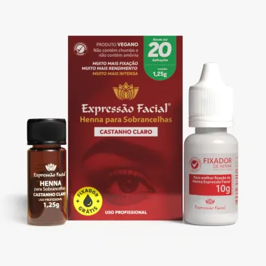 Henna para Sobrancelhas Expressão Facial Slim Castanho Claro com 1,25g