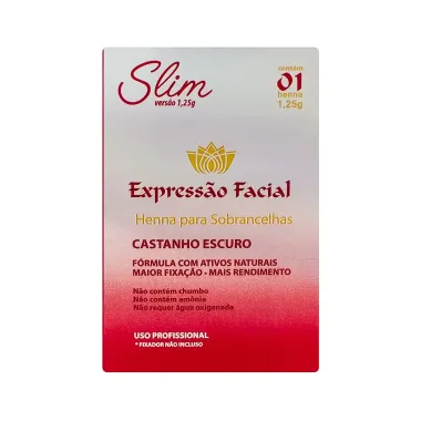 Henna para Sobrancelhas Expressão Facial Castanho Escuro com 1,25g