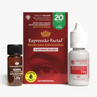 Henna para Sobrancelhas Expressão Facial Castanho Escuro com 1,25g