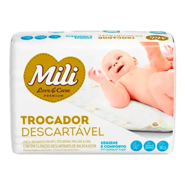 Lençol Absorvente Mili Descartável com 5 Unidades