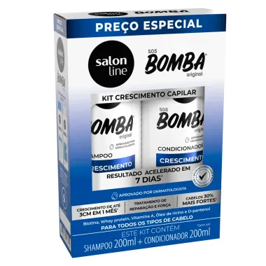 Shampoo e Condicionador Salon Line SOS Bomba Original Crescimento 200ml cada Pre&ccedil;o Especial